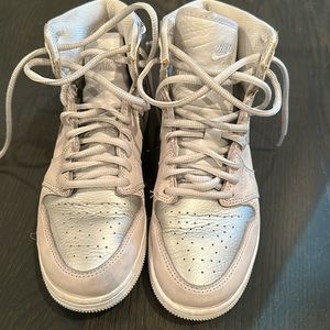 Silver Air Jordan sneakers- youth 5.5 (equivalent to women’s 7.5)